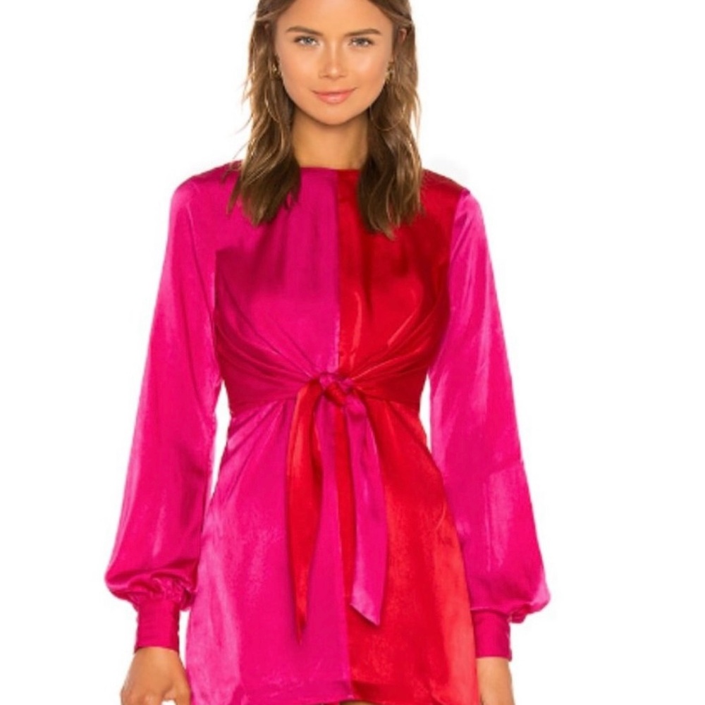 REVOLVE House of Harlow 1960 - Pink and Red Satin Dress